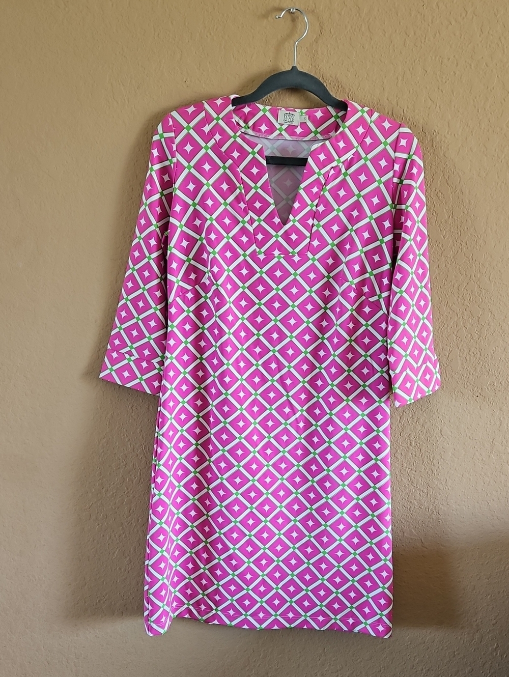 Kethwrine Way Pink Geometric Shift Dress